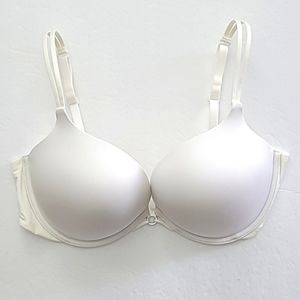 ⭐️ La Senza White Satin Padded Super Push-Up Bra Size 38C